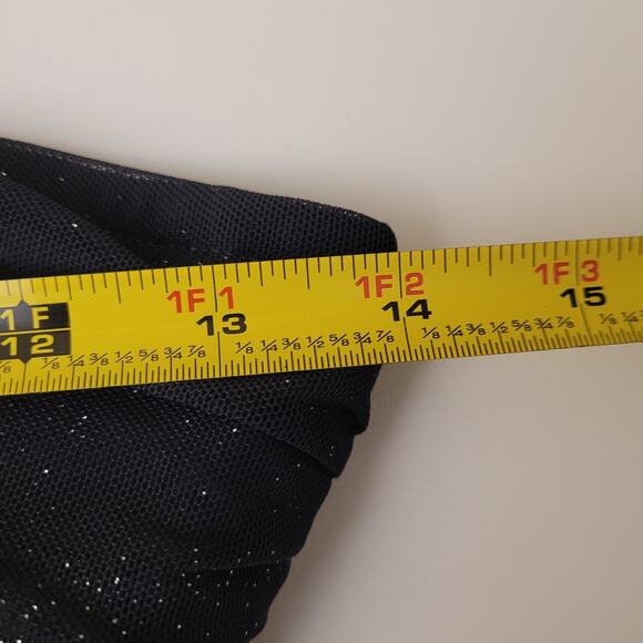 Y2K Ruched Gray/Black Sparkle Bodycon Mini Dress XS Radiante Couture Party Glam - Picture 6 of 8